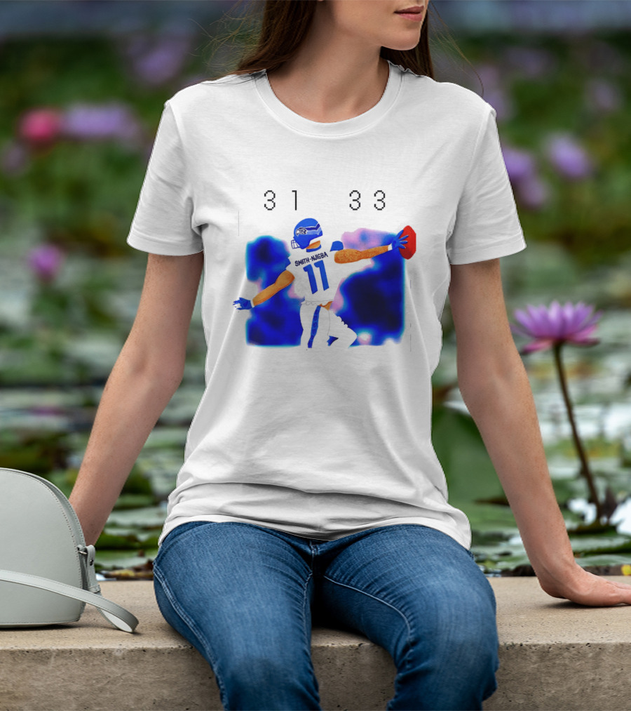 Jaxon Smith Njigba Seattle Seahawks 11 Football Catch 31 33 T-Shirt