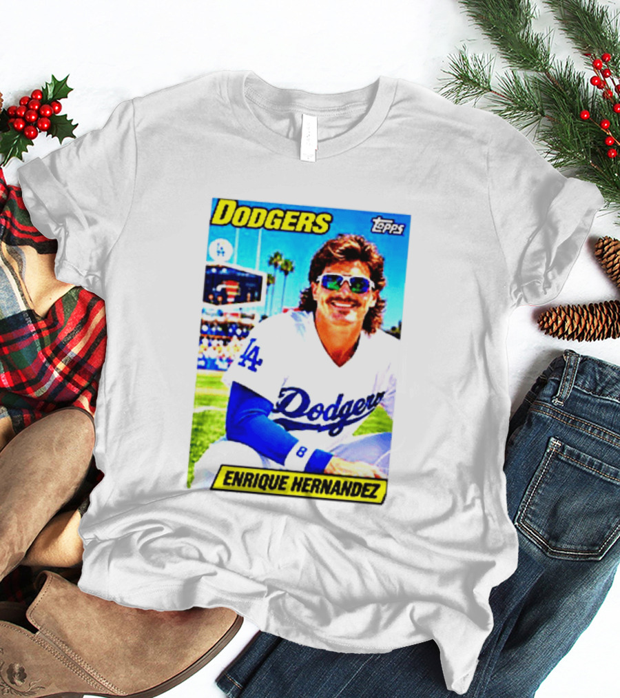 Dodgers Enrique Hernandez Topps Trading Card T-Shirt