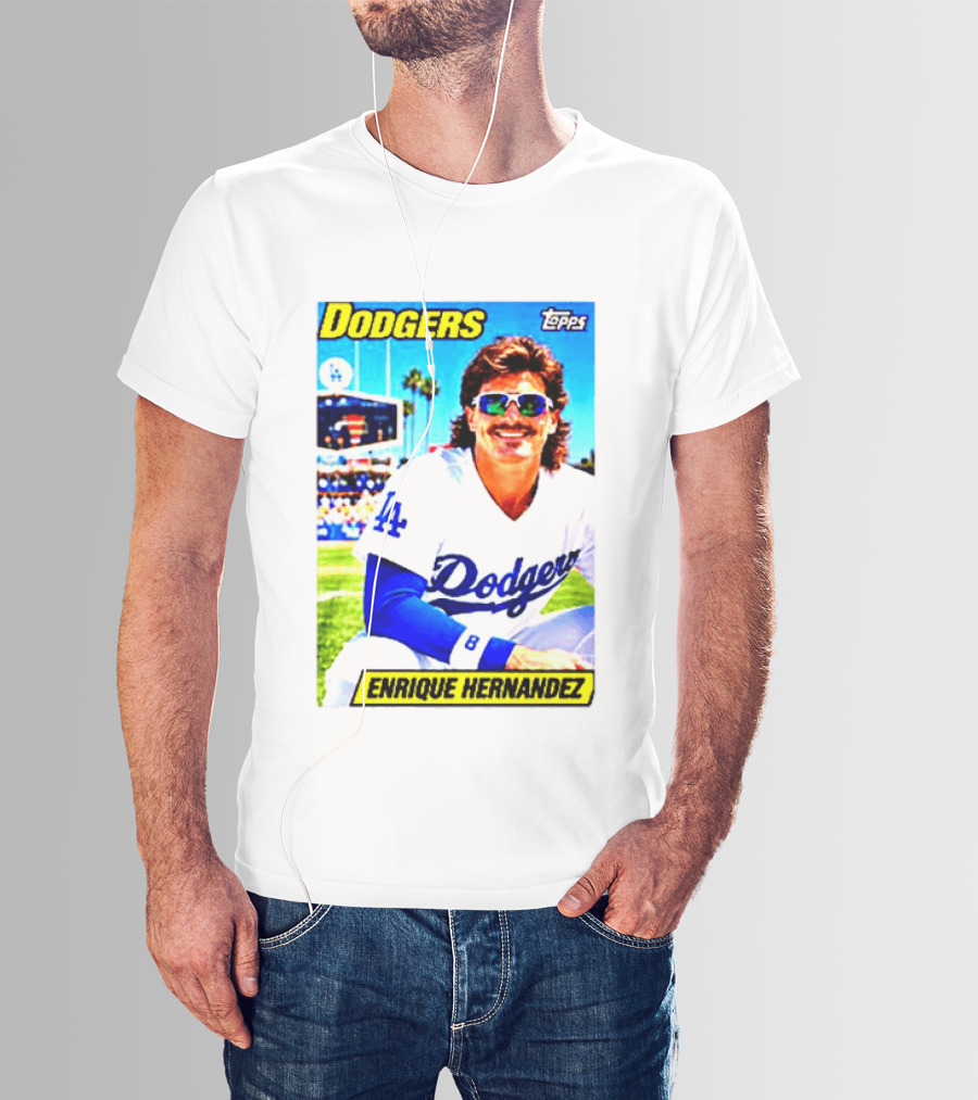 Dodgers Enrique Hernandez Topps Trading Card T-Shirt