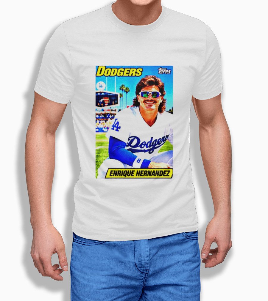 Dodgers Enrique Hernandez Topps Trading Card T-Shirt