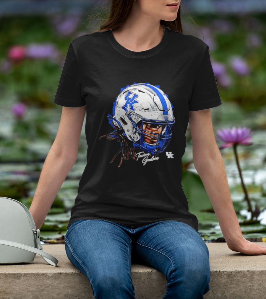 Tavion Gadson Kentucky Wildcats NCAA Football Helmet Head Swag T-Shirt