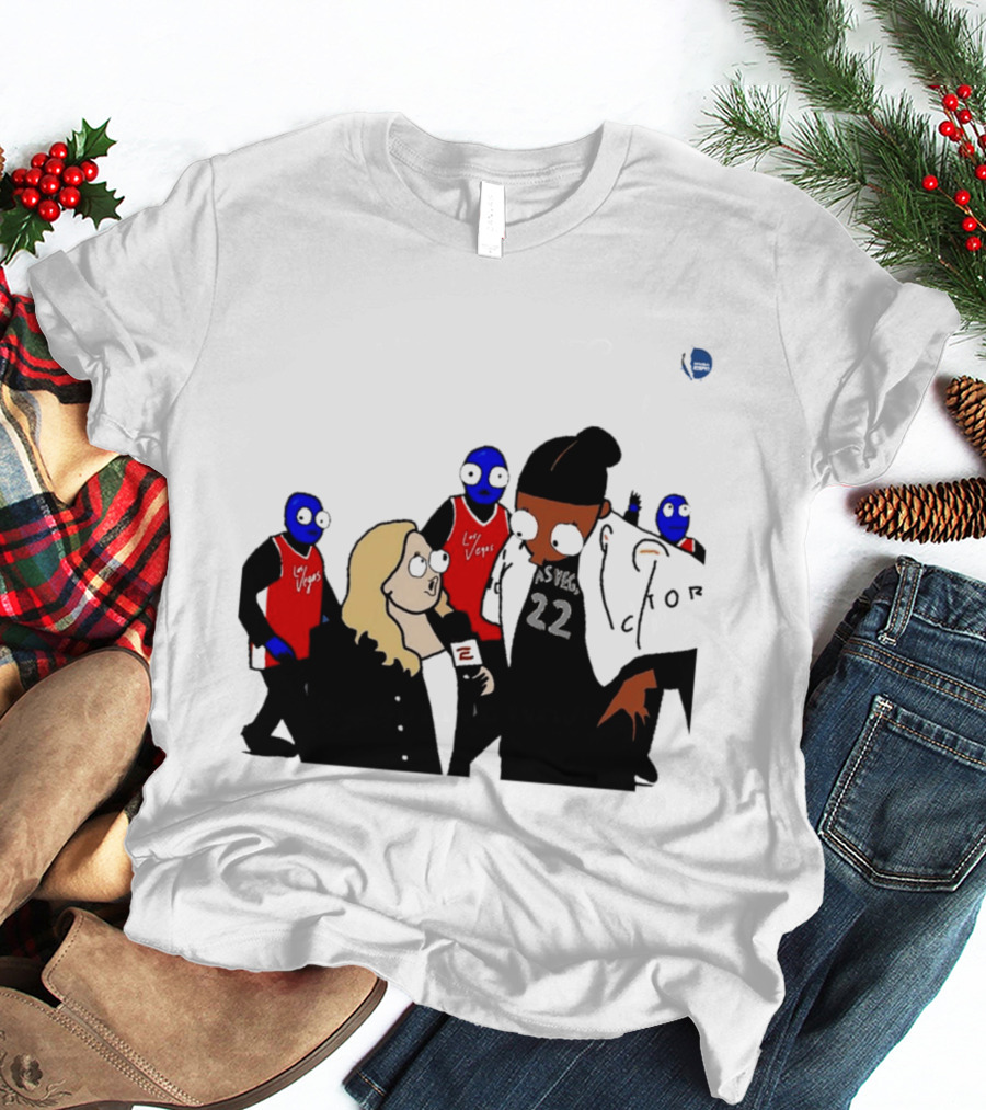 WNBA Las Vegas Aces A'ja Wilson Interview Cartoon 22 T-Shirt