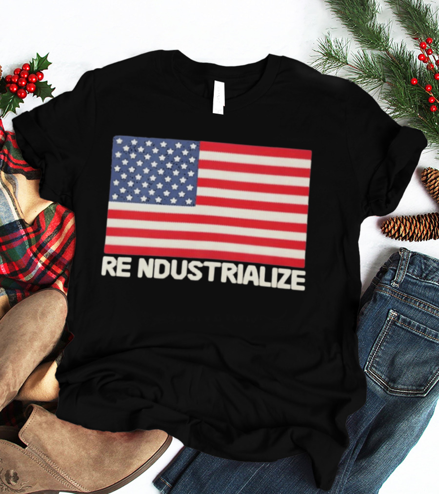 Reindustrialize United States Flag Stars And Stripes T-Shirt