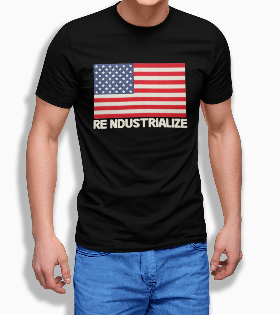 Reindustrialize United States Flag Stars And Stripes T-Shirt