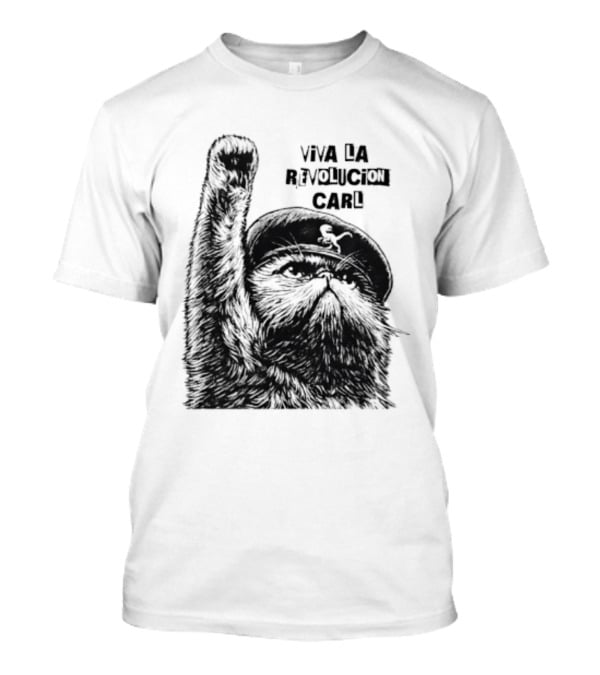 Viva La Revolución Carl Revolutionary Cat Uplifted Paw T-Shirt