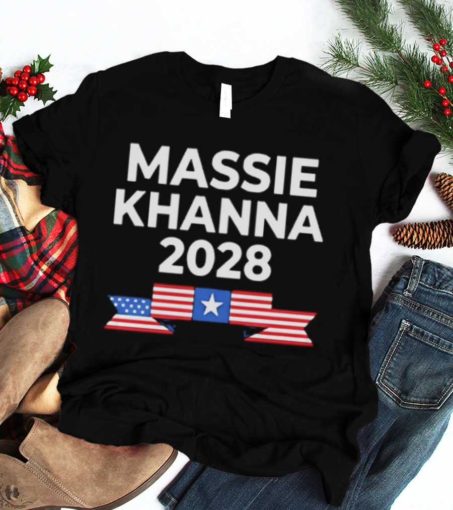 Massie Khanna 2028 American Flag Election Campaign T-Shirt