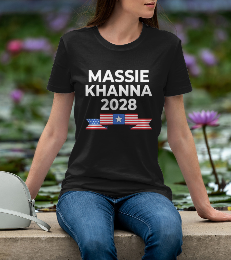 Massie Khanna 2028 American Flag Election Campaign T-Shirt