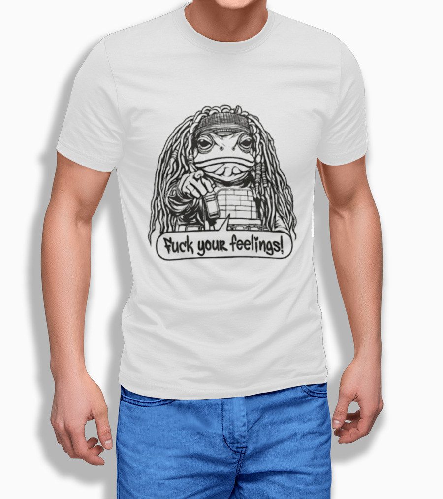 Gangster Frog Expression With Long Hair And Pointing Hand T-Shirt