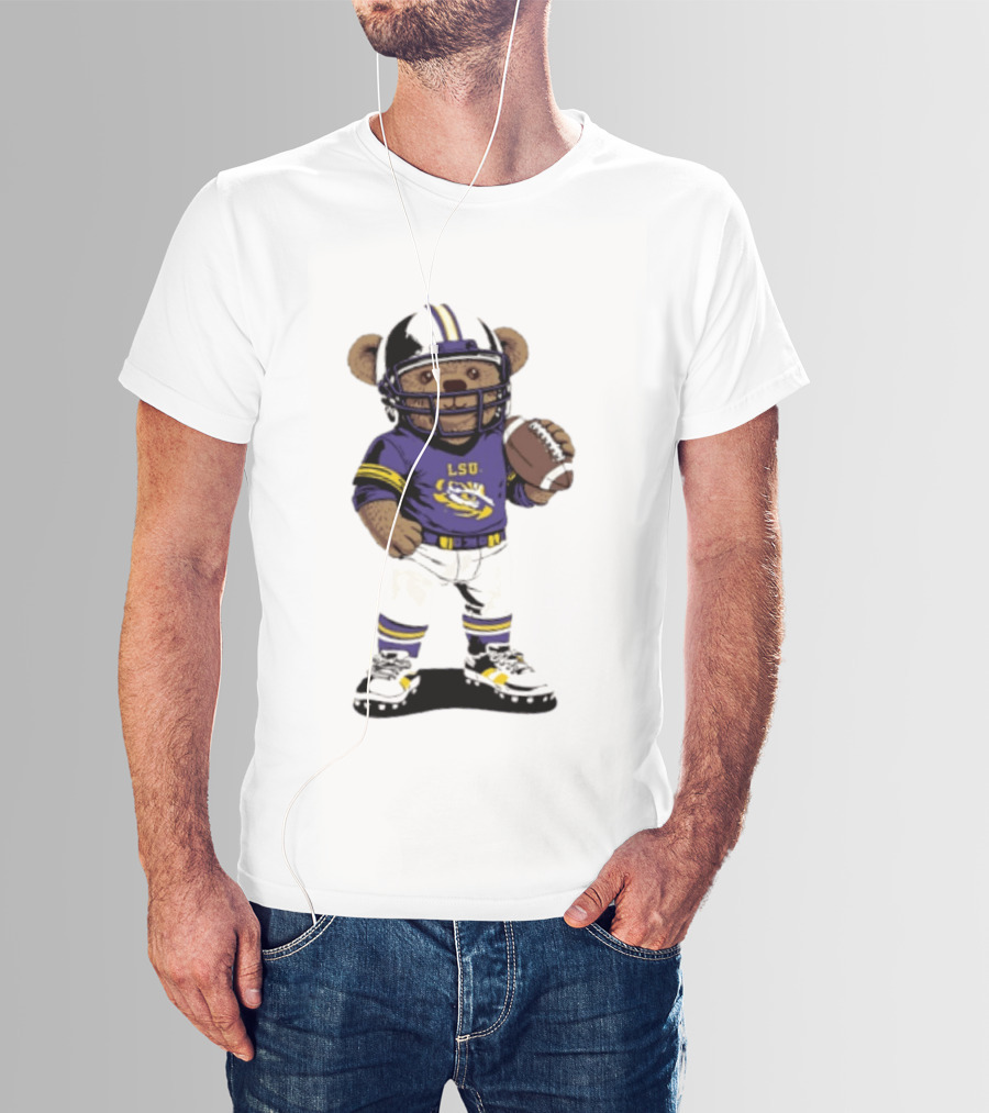 LSU Tigers 2026 NCAA Teddy Bear Football Player In Purple Uniform T-Shirt