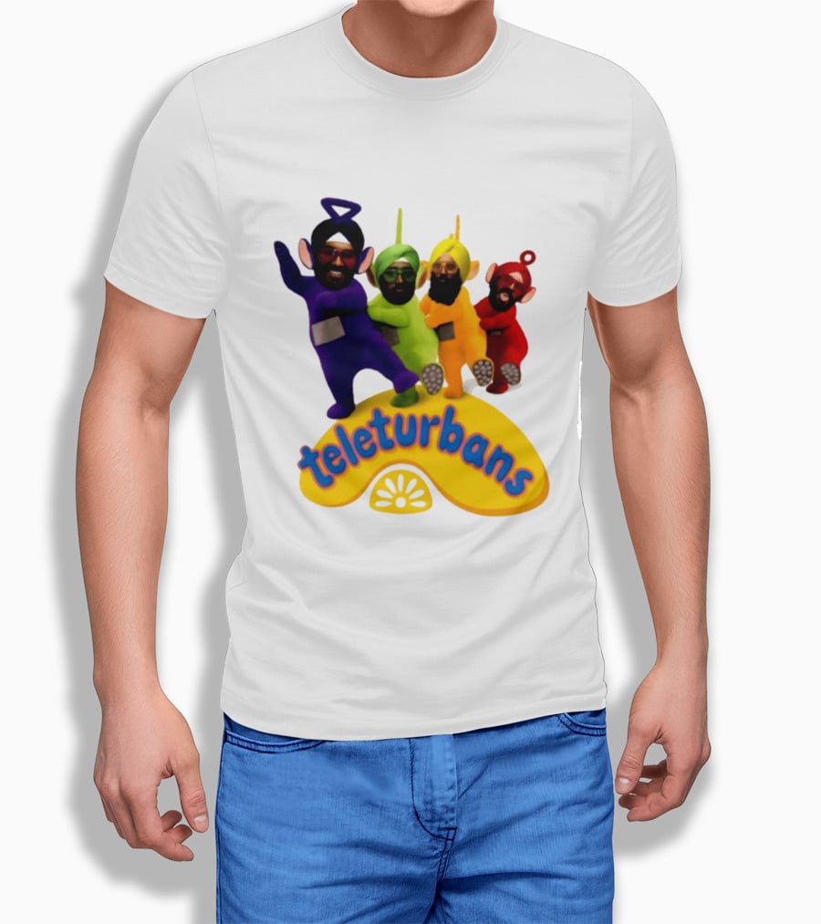 Teleturbans Teletubbies Sikh Turban Characters T-Shirt