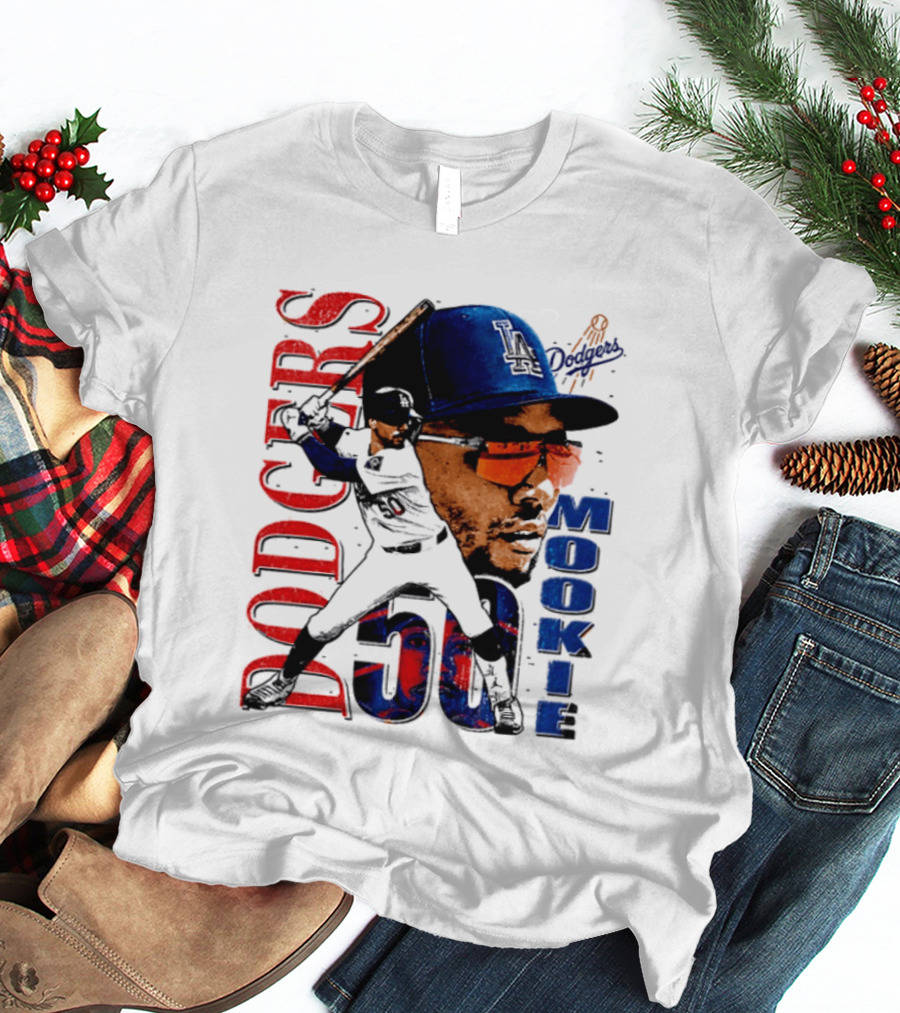 Los Angeles Dodgers Mookie Betts 50 Baseball Player Two Sided T-Shirt