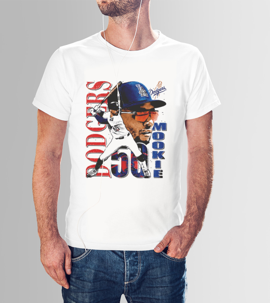 Los Angeles Dodgers Mookie Betts 50 Baseball Player Two Sided T-Shirt