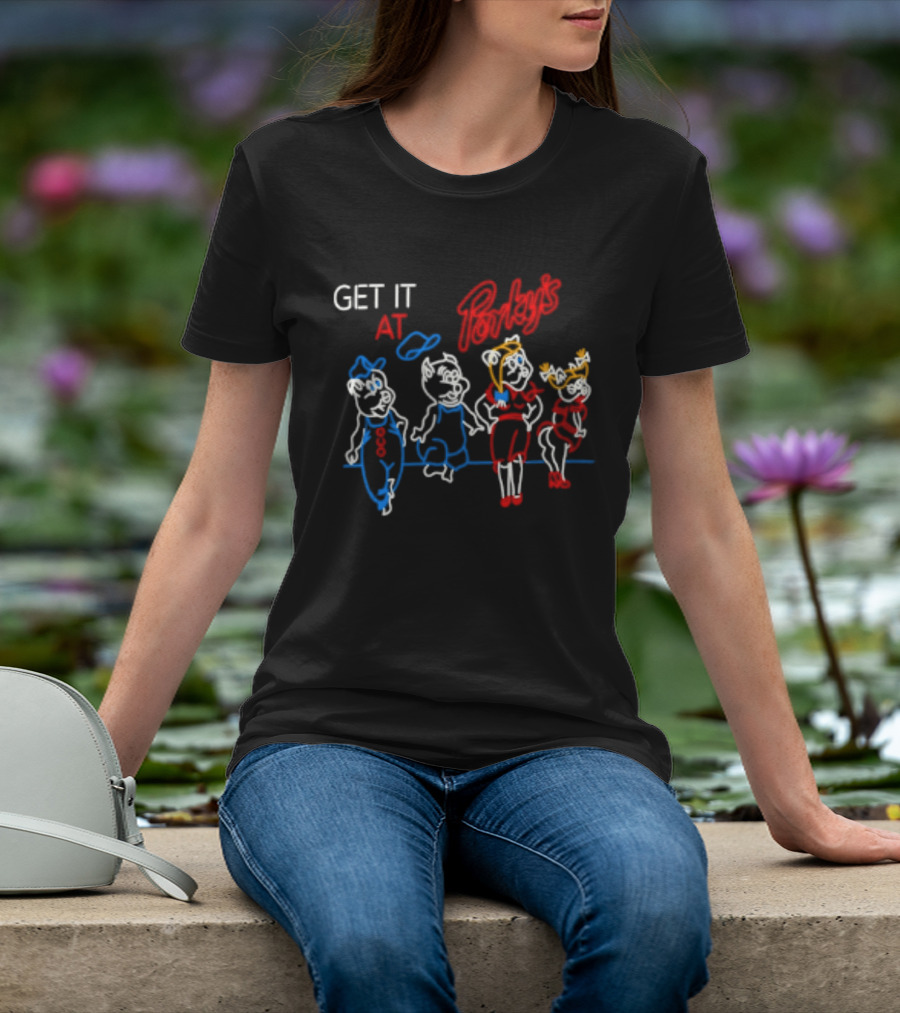 GET IT AT PORKY'S 80s MOVIE NEON SIGN CHARACTERS T-Shirt