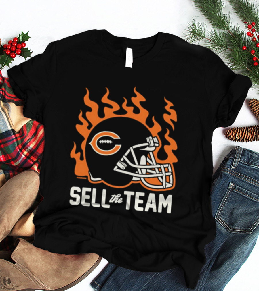 Chicago Bears Sell The Team Flaming Helmet T-Shirt