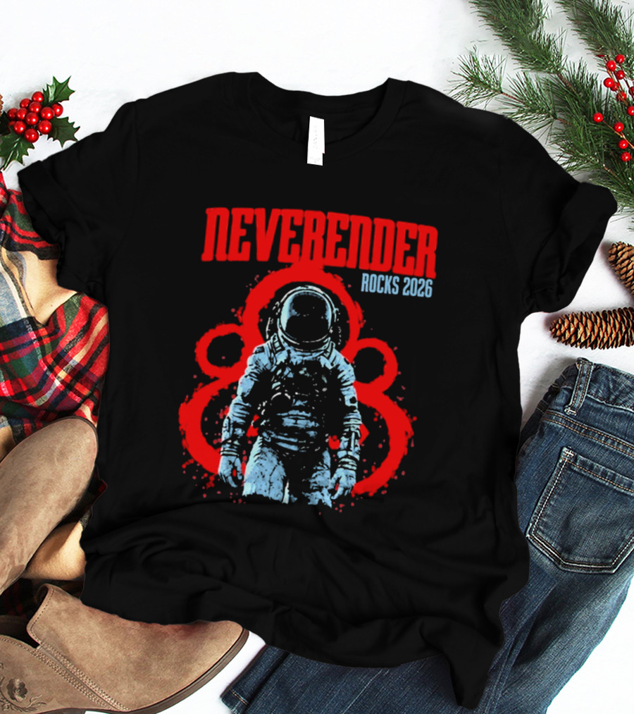 Neverender Rocks 2026 Astronaut Coheed Cambria Red Circles T-Shirt