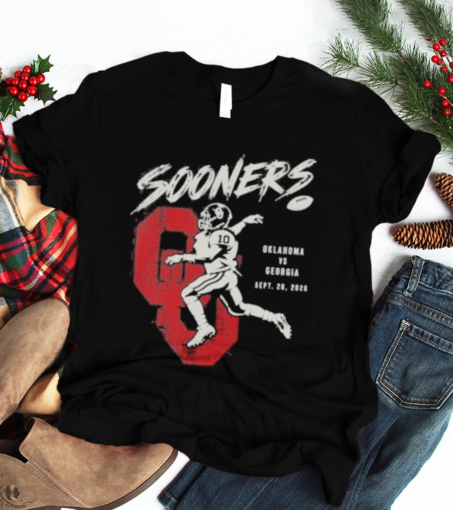 Oklahoma Sooners Vs Georgia Bulldogs Sept 26 2026 Football Matchup T-Shirt
