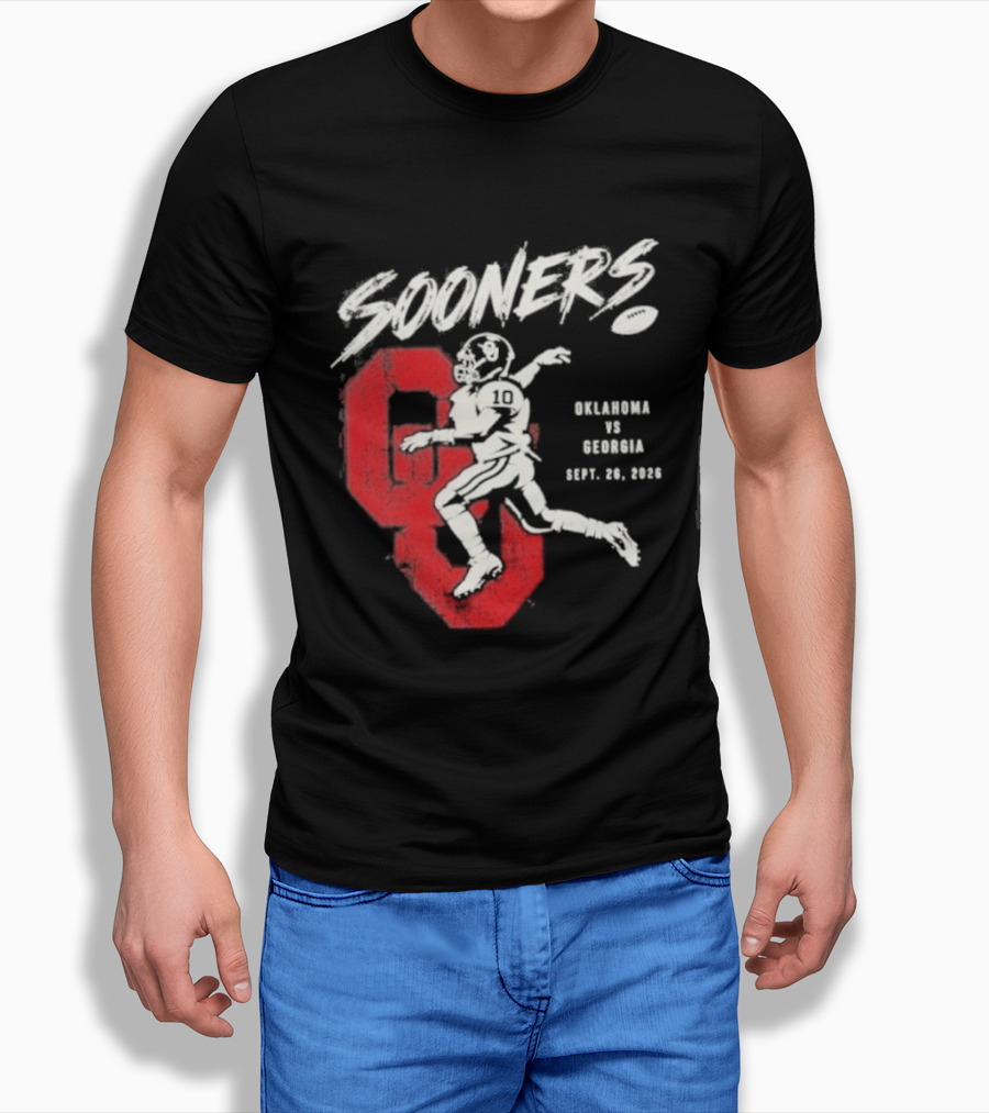 Oklahoma Sooners Vs Georgia Bulldogs Sept 26 2026 Football Matchup T-Shirt