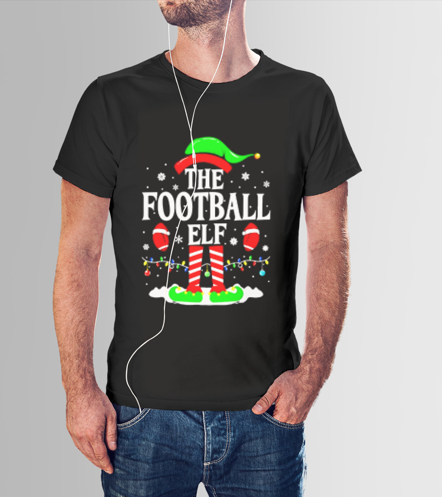 The Football Elf Christmas Holiday Festive Sports Magic T-Shirt