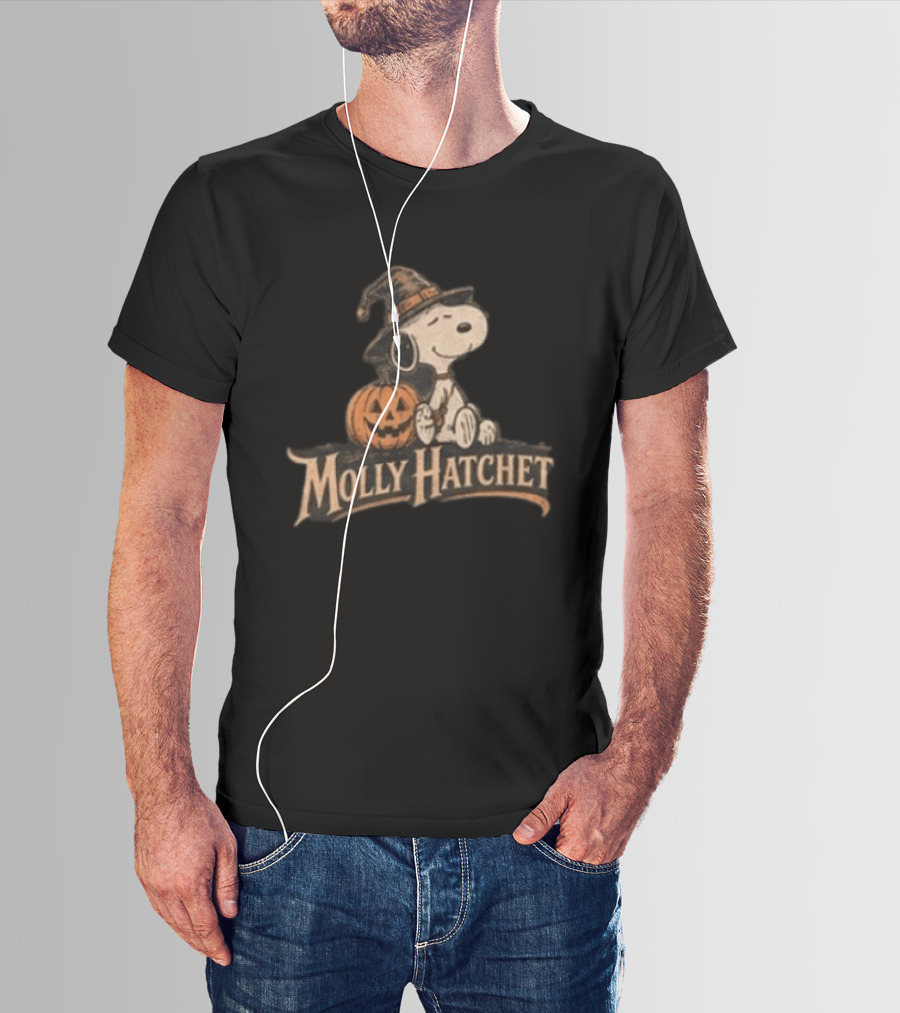 Molly Hatchet Snoopy Witchin Through The Pines Halloween Pumpkin T-Shirt
