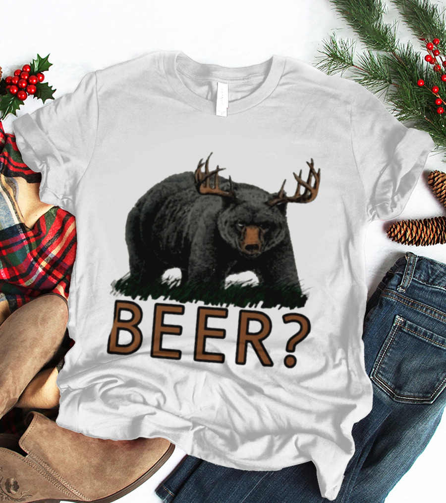 Bear With Antlers Beer T-Shirt