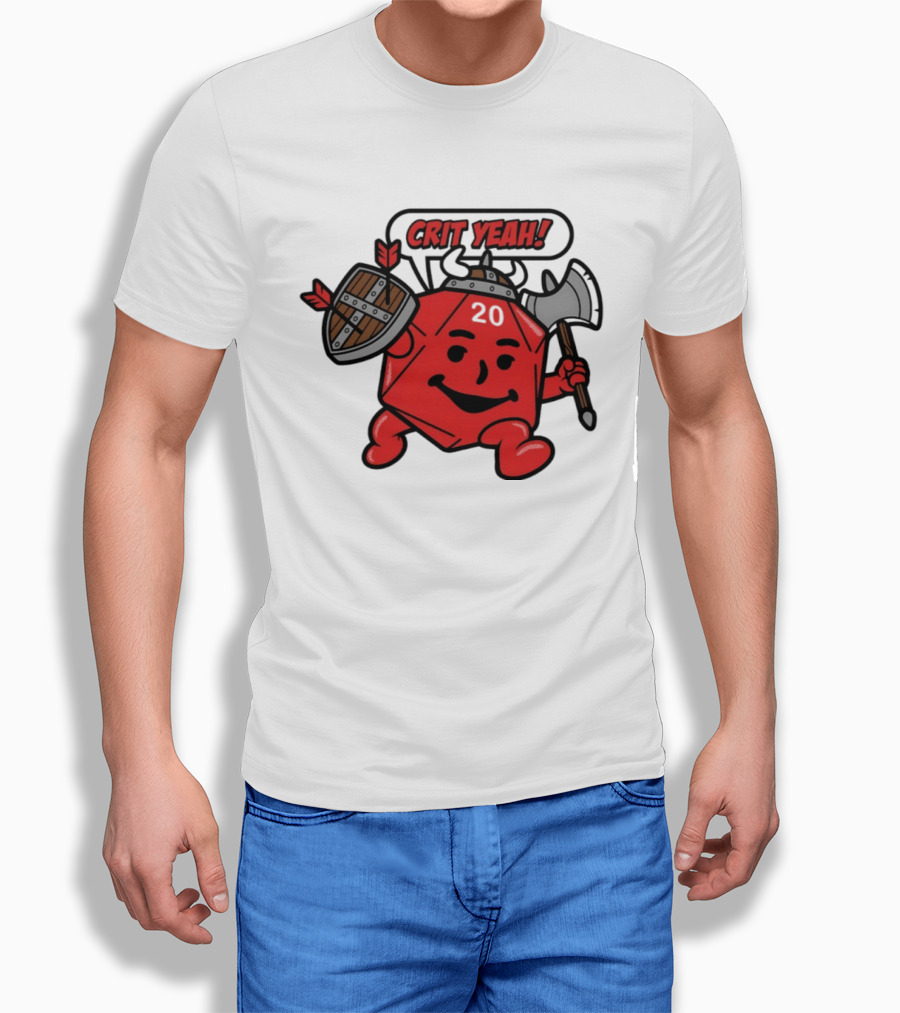 Crit Yeah D20 Viking Dice With Axe And Shield T-Shirt