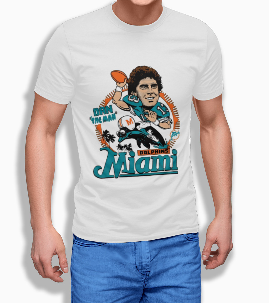 Dan Marino Miami Dolphins Dan The Man Caricature Football Miami T-Shirt
