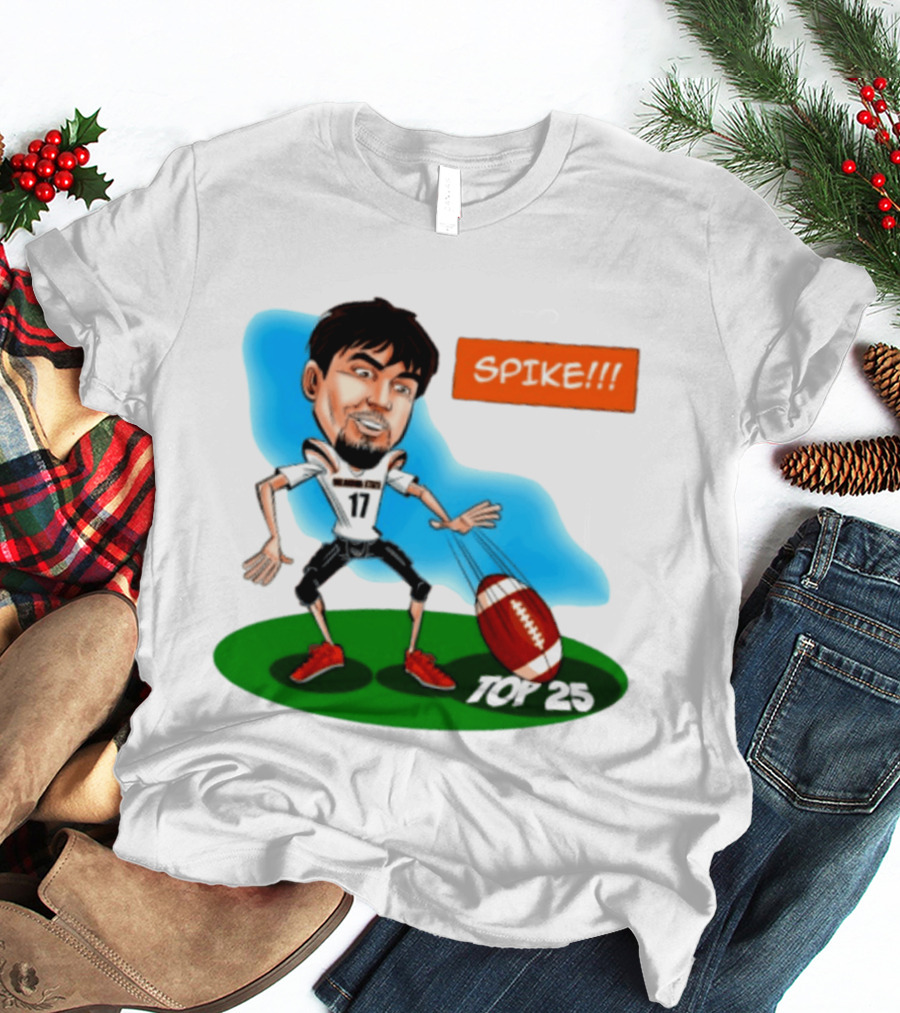Drew Mestemaker Oklahoma State Football Spike Top 25 Player Caricature T-Shirt