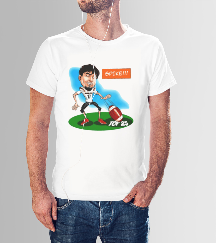 Drew Mestemaker Oklahoma State Football Spike Top 25 Player Caricature T-Shirt