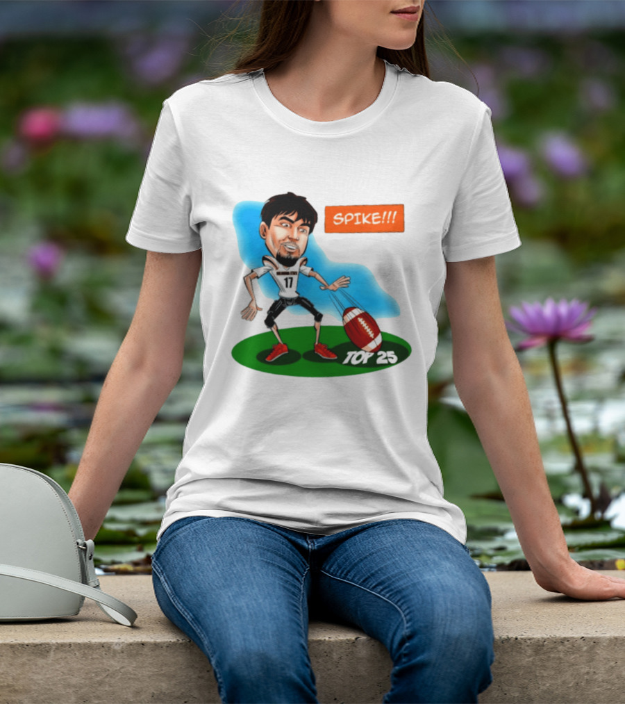 Drew Mestemaker Oklahoma State Football Spike Top 25 Player Caricature T-Shirt