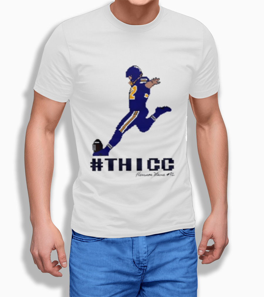 Harrison Mevis 92 Los Angeles Rams Thicc Kicker Football Pixel T-Shirt