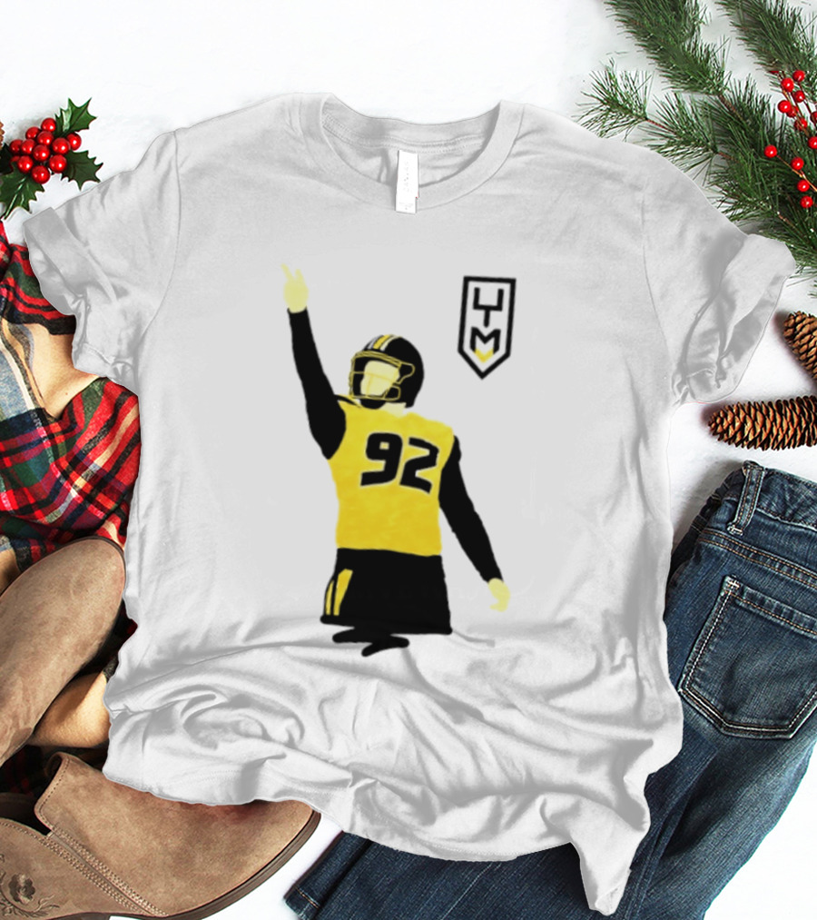 Harrison Mevis 92 Los Angeles Rams The Thiccer Kicker Football Player Quarterback Iconic Celebratory Pose T-Shirt
