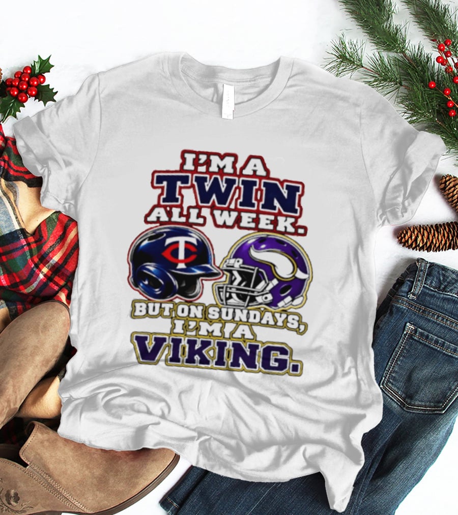 I'm A Twin All Week But On Sundays I'm A Viking T-Shirt