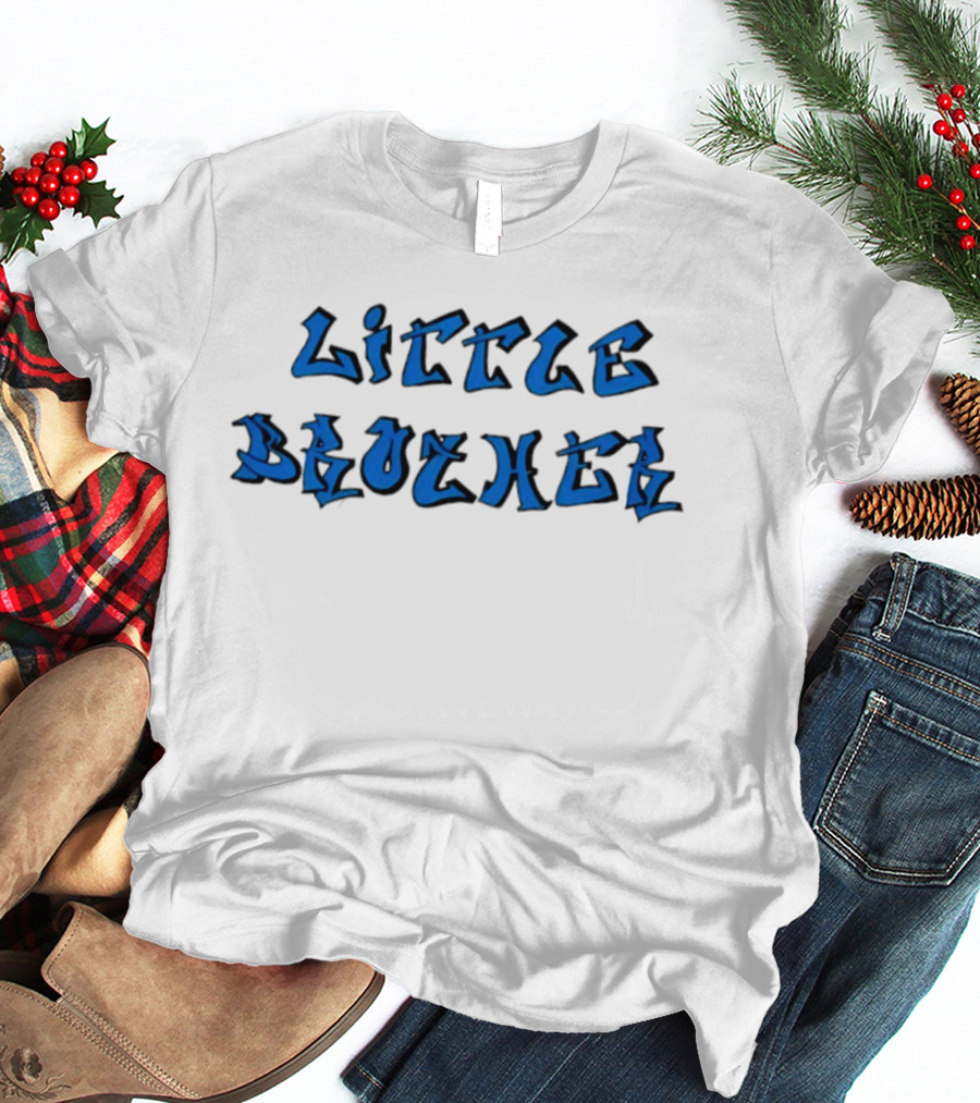 Little Brother Blue Graffiti Style Family Siblings T-Shirt