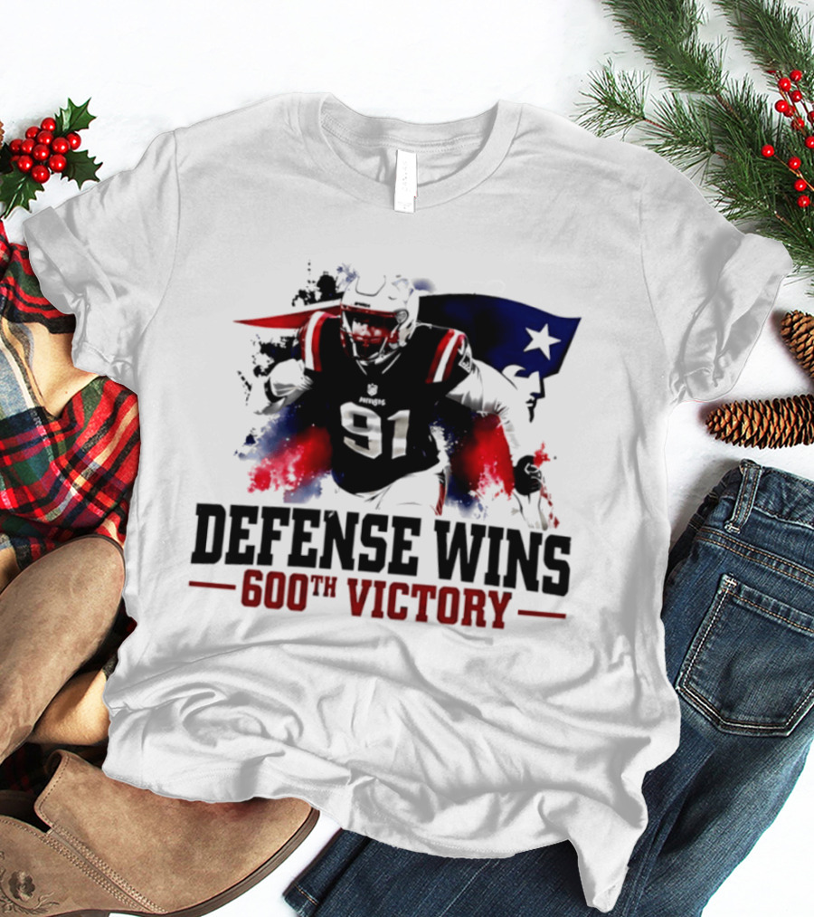 New England Patriots Defense Wins 600th Victory Star Spangled Football Triumph T-Shirt