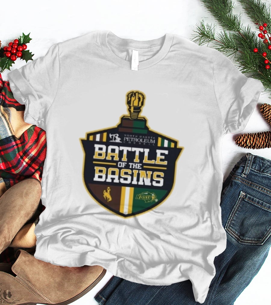 North Dakota Petroleum Council Battle Of The Basins Wyoming Cowboys Vs North Dakota State Bison T-Shirt