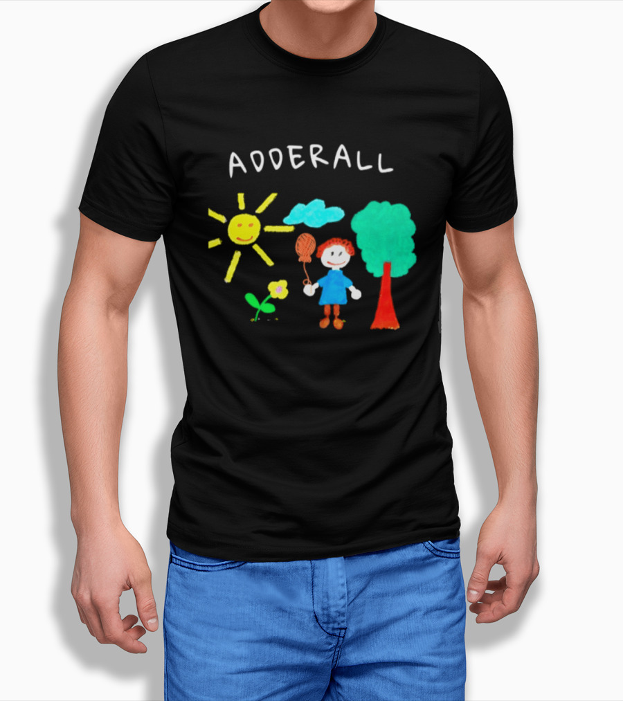 Childhood ADHD Awareness Adderall Child Drawing With Sun And Tree T-Shirt