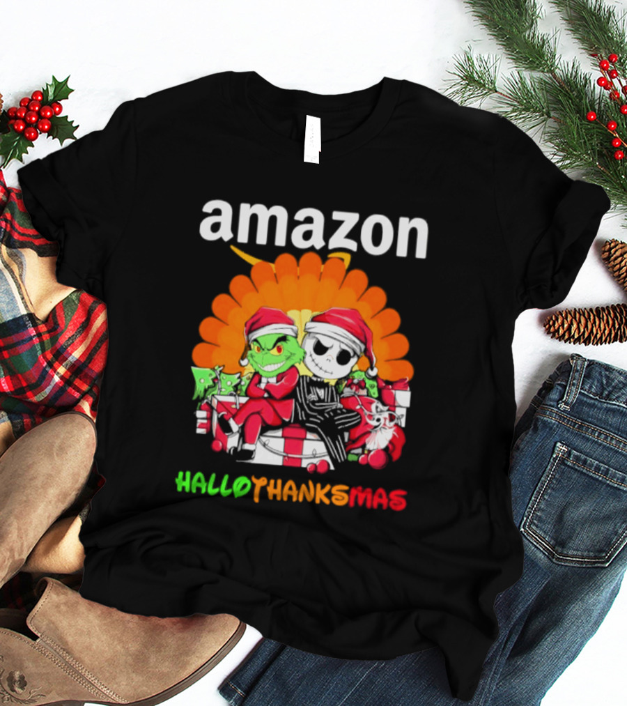 Amazon Grinch Jack Skellington Hallothanksmas 2026 T-Shirt