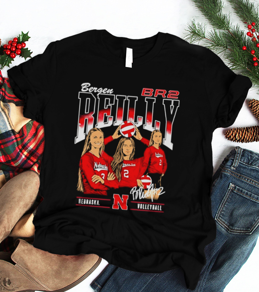 Bergen Reilly BR2 Nebraska Cornhuskers Volleyball Nebraska Volleyball T-Shirt