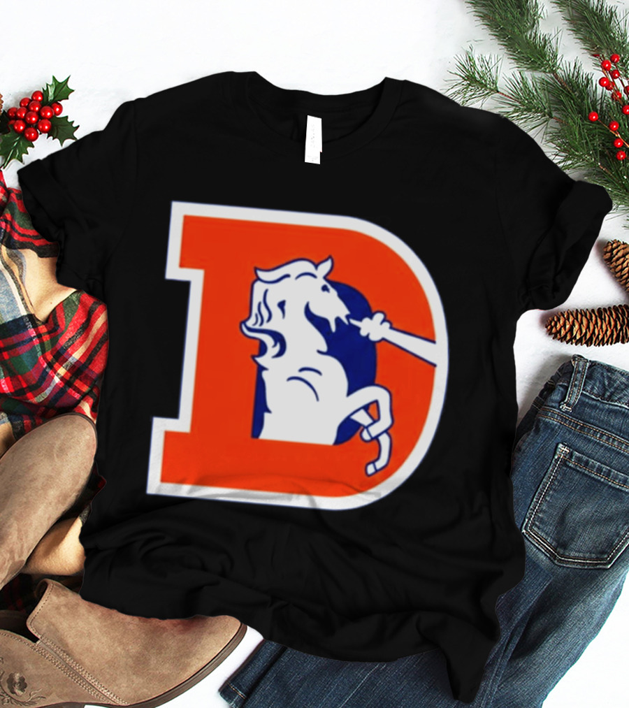 Bo Nix Broncos Old School Denver Horse Icon D T-Shirt