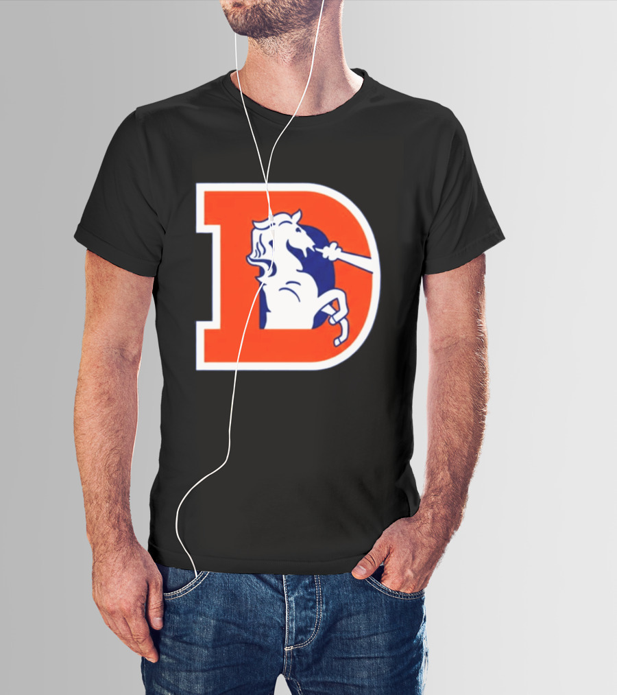 Bo Nix Broncos Old School Denver Horse Icon D T-Shirt