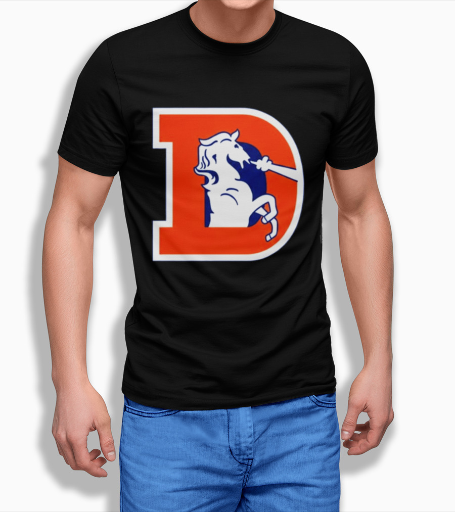 Bo Nix Broncos Old School Denver Horse Icon D T-Shirt