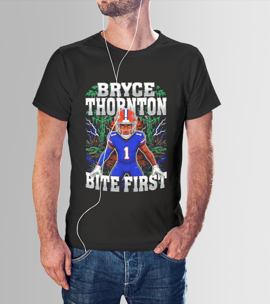 Bryce Thornton Florida Gators Football Number One Bite First T-Shirt