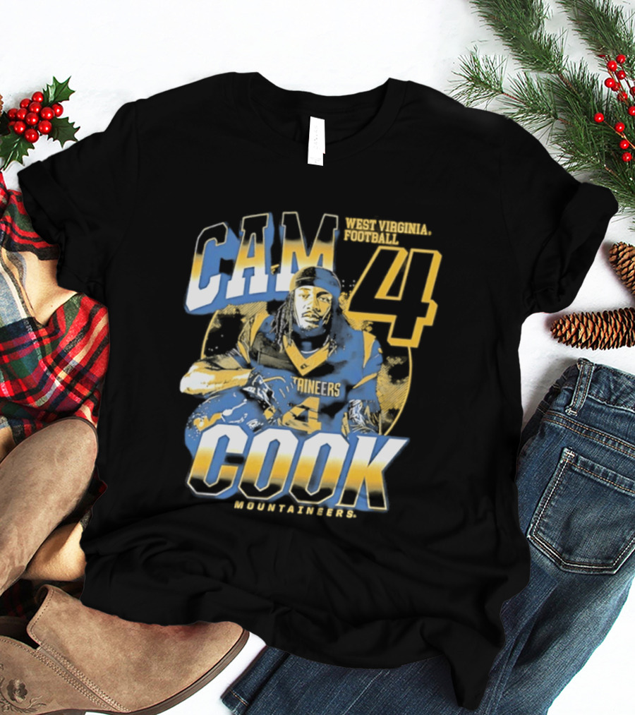 Cam 4 Cook West Virginia Football Mountaineers T-Shirt