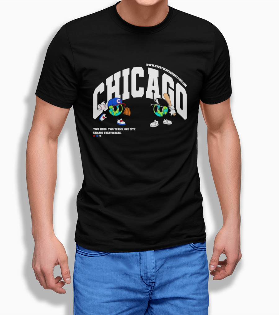 Chicago Cubs White Sox Two Sides One City Baseball Everywhere T-Shirt