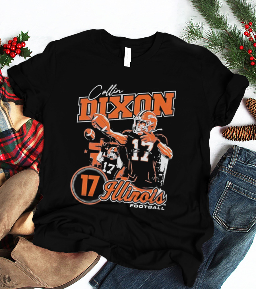 Collin Dixon 17 Illinois Fighting Illini 90s Bootleg Retro Football T-Shirt