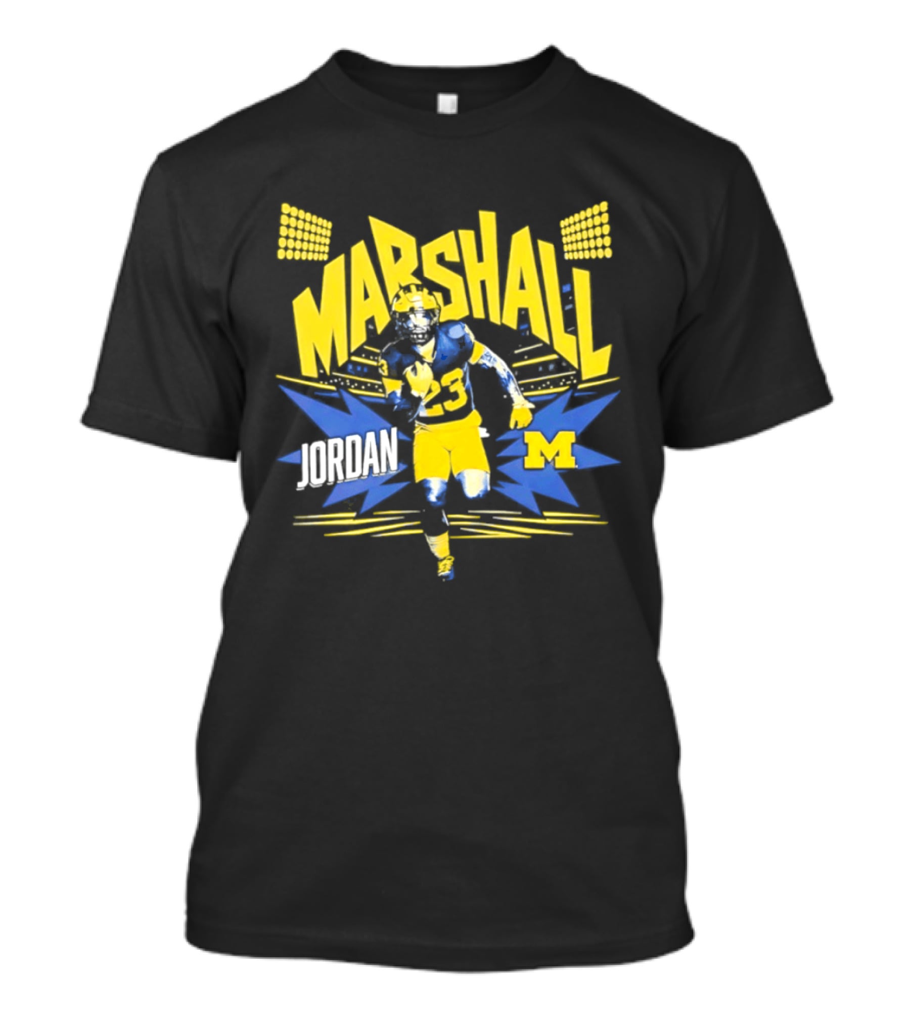 Jordan Marshall Michigan Wolverines Comic Book Style Michigan Wolverines T-Shirt
