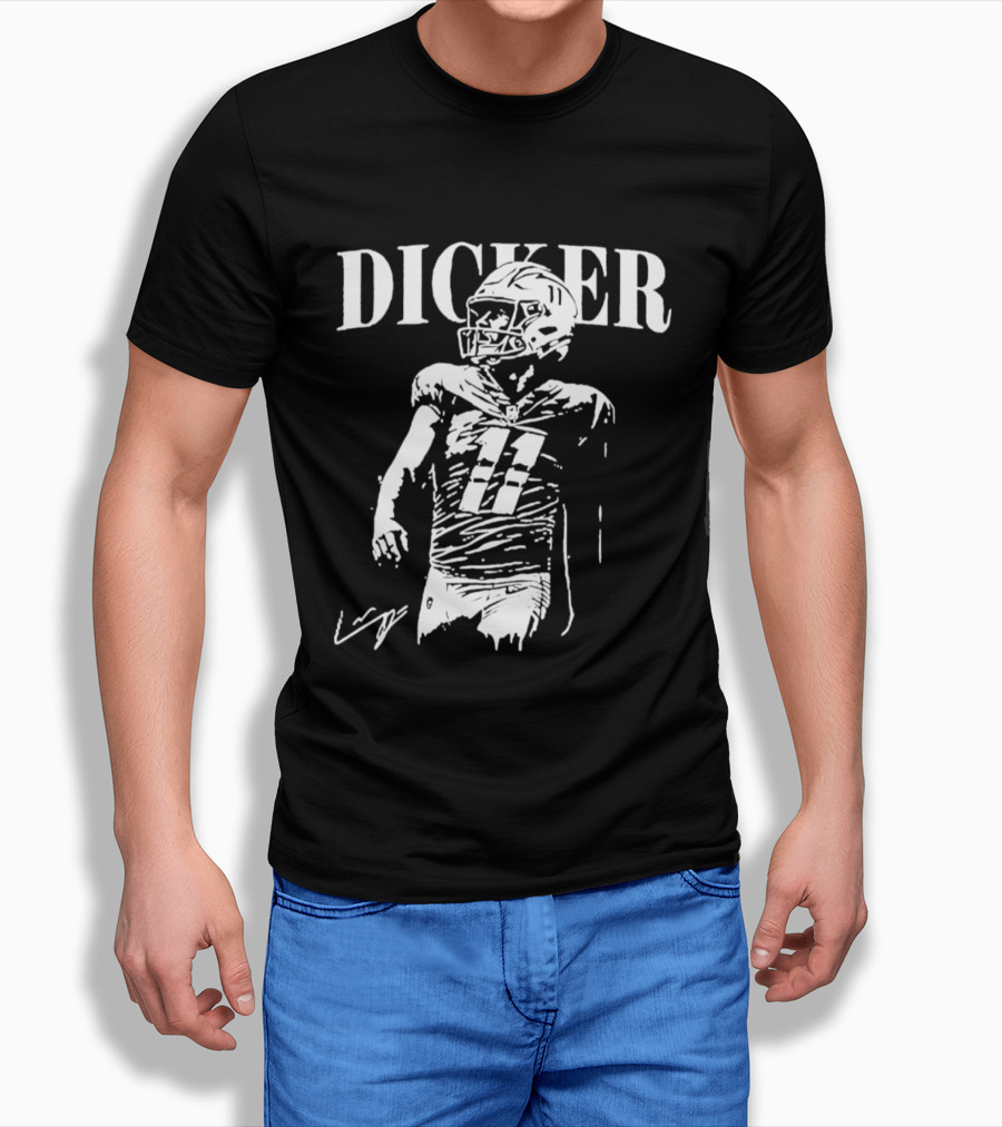 Dicker Football Quarterback Number 17 T-Shirt
