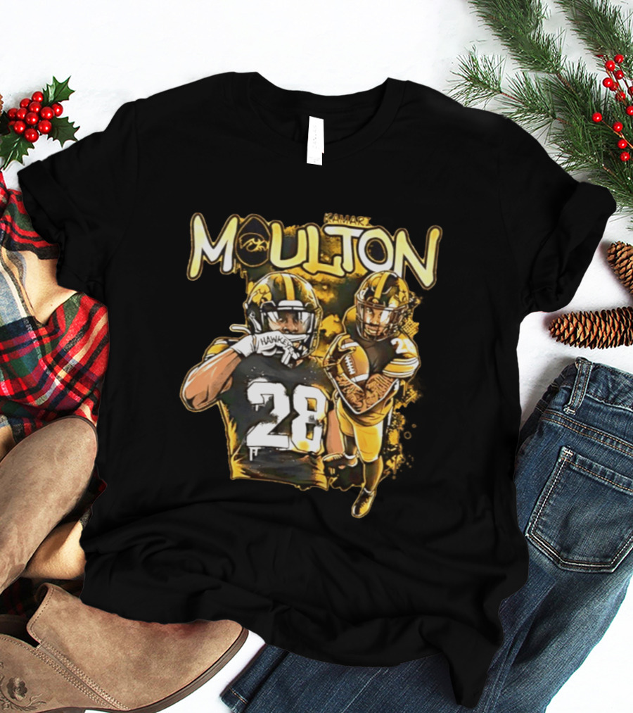 Kamari Moulton Hawkeyes Football 28 Iowa Collage T-Shirt