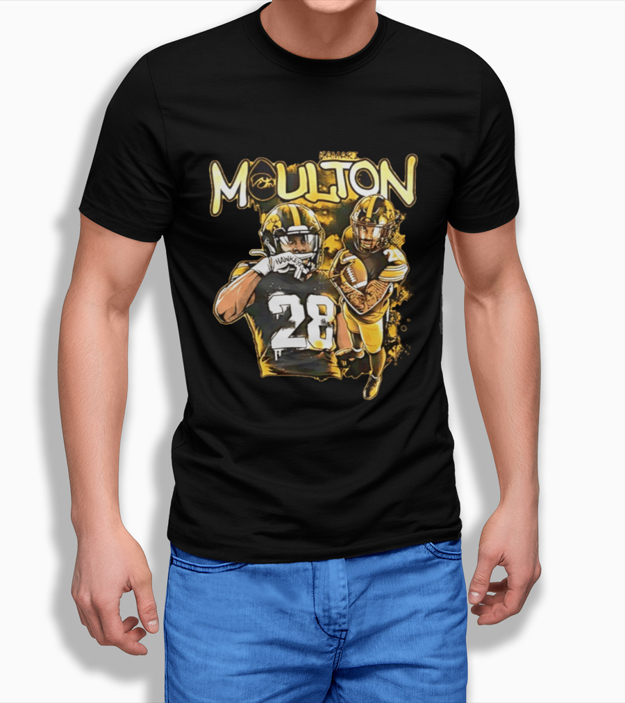Kamari Moulton Hawkeyes Football 28 Iowa Collage T-Shirt