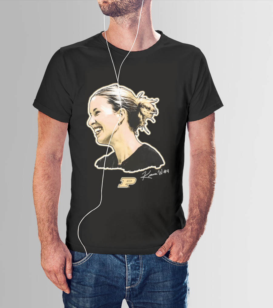 Kenna Wollard Purdue Boilermakers P Logo Big Head T-Shirt